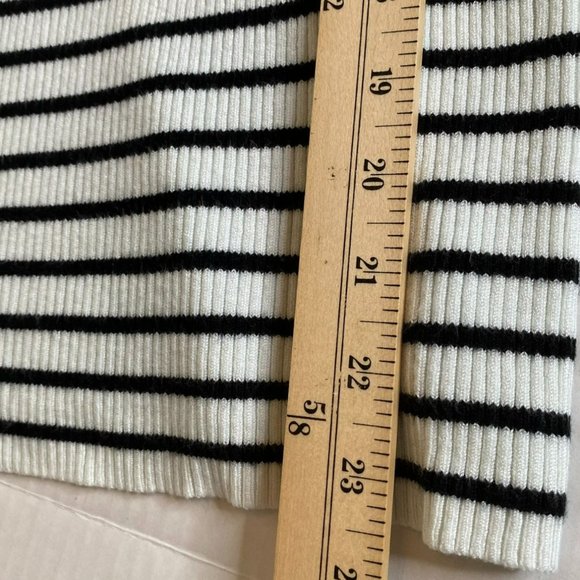 JW Style Womens Black and White Stripe Sleeveless Off Shoulder Knit Top Size XL - Picture 5 of 7